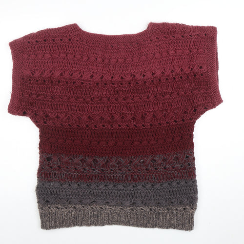 People Tree Women’s Multicoloured Wool Open-Knit Pullover Jumper L