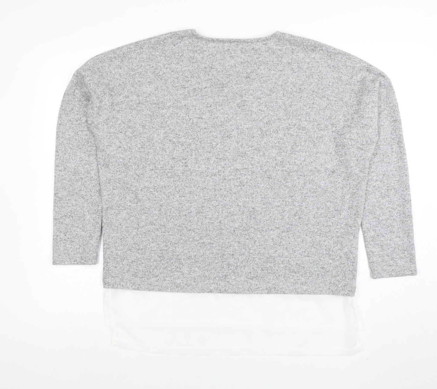 Next Women Grey V-Neck Knit Jumper Medium Regular Fit