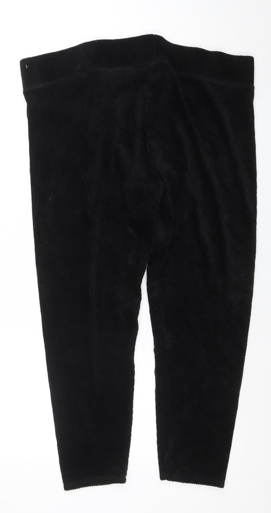 Marks and Spencer Women’s Black Corduroy Straight Trousers Size 18 Short