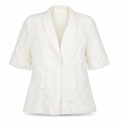 Richard Roberts Collection Womens Ivory Linen Blend Shawl Blazer Size 14