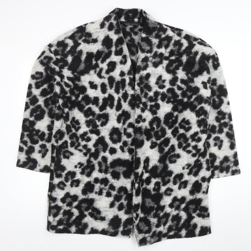 Marks and Spencer Womens Grey Leopard Print Open Cardigan Size 18