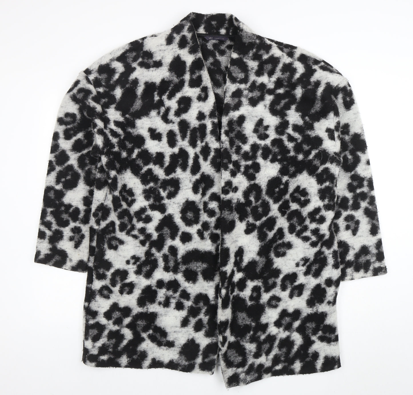 Marks and Spencer Womens Grey Leopard Print Open Cardigan Size 18