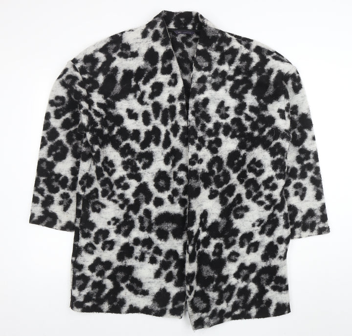 Marks and Spencer Womens Grey Leopard Print Open Cardigan Size 18