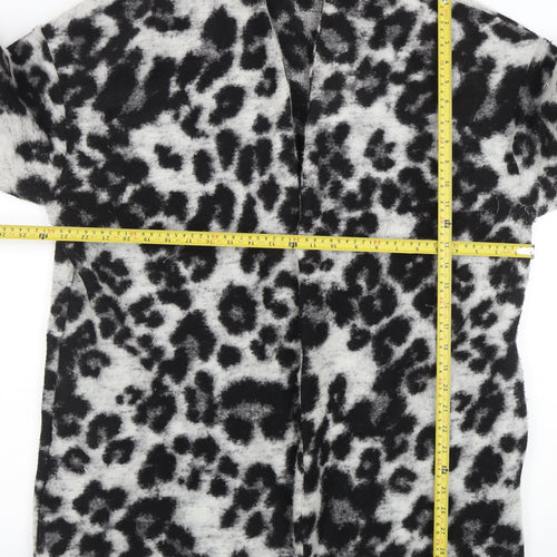 Marks and Spencer Womens Grey Leopard Print Open Cardigan Size 18