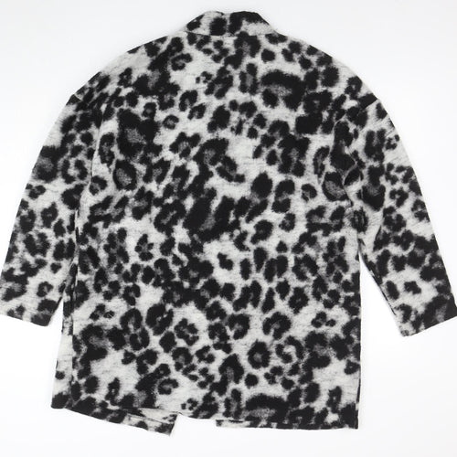 Marks and Spencer Womens Grey Leopard Print Open Cardigan Size 18
