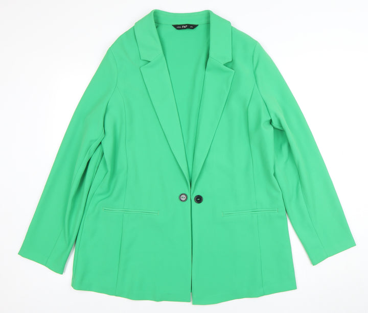 F&F Women’s Green Size 16 Classic Longline Two-Button Blazer