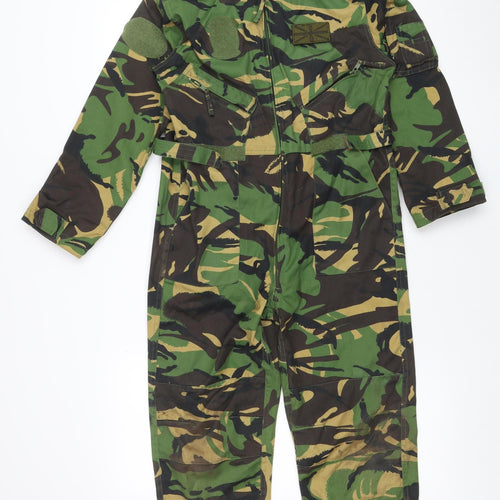 Mil-Com Women's Green Camouflage Jumpsuit L Cotton Blend Zip Utility