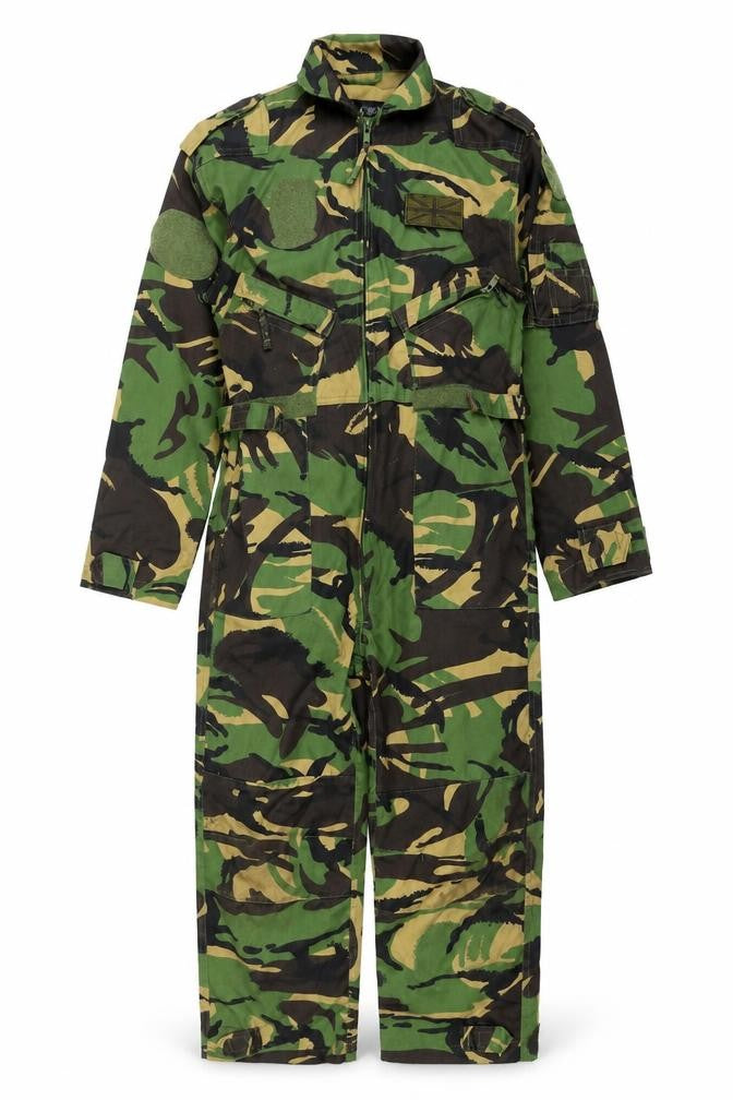 Front view of Mil-Com Women's Green Camouflage Jumpsuit L Cotton Blend Zip Utility