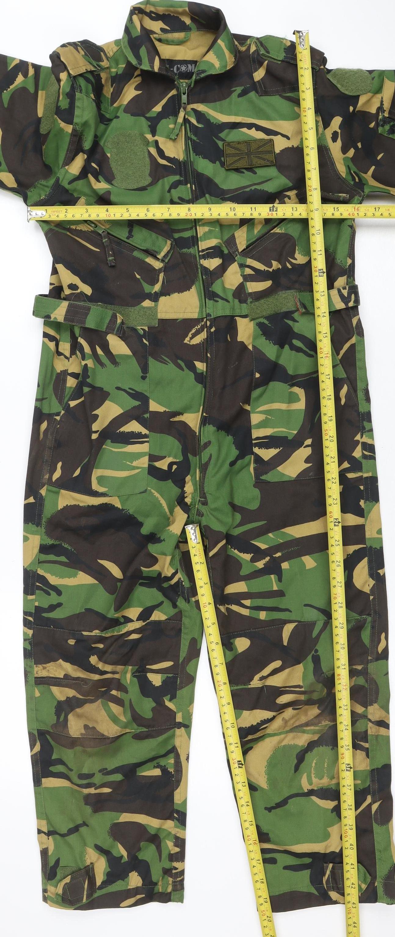 Mil-Com Women's Green Camouflage Jumpsuit L Cotton Blend Zip Utility
