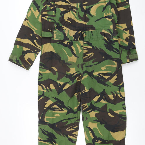 Mil-Com Women's Green Camouflage Jumpsuit L Cotton Blend Zip Utility