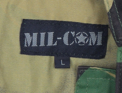 Mil-Com Women's Green Camouflage Jumpsuit L Cotton Blend Zip Utility