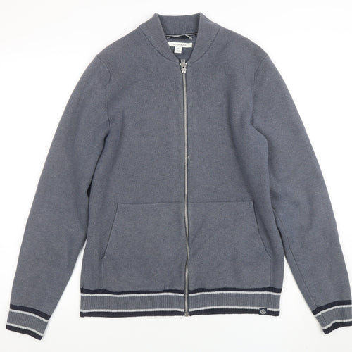 Marks and Spencer Men's Grey Full Zip Cotton Blend Sweatshirt M