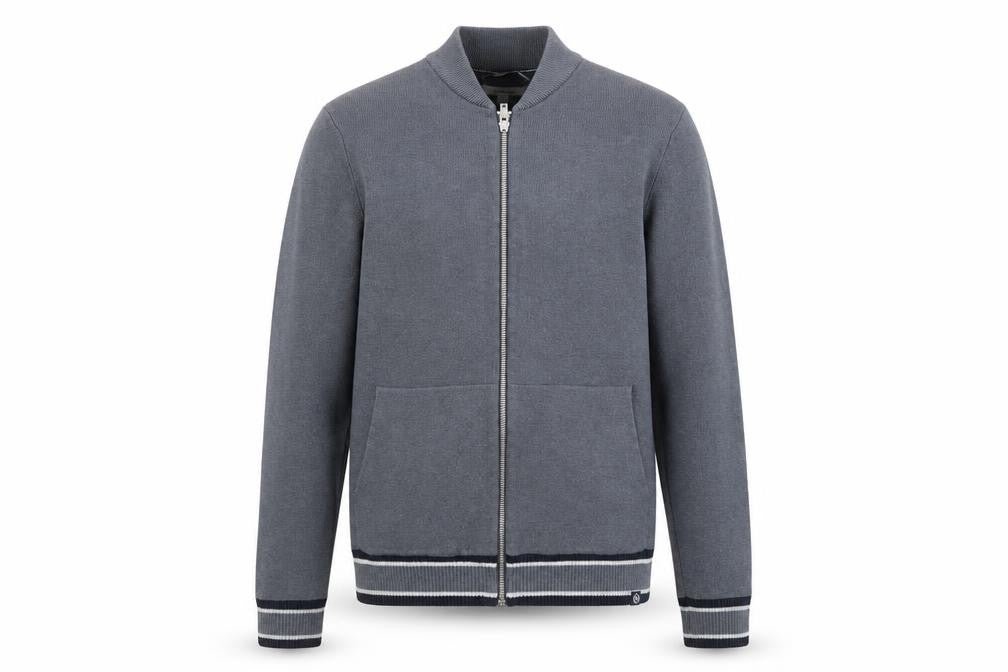 Front view of Marks & Spencer Men's Grey Full Zip Cotton Blend Sweatshirt M