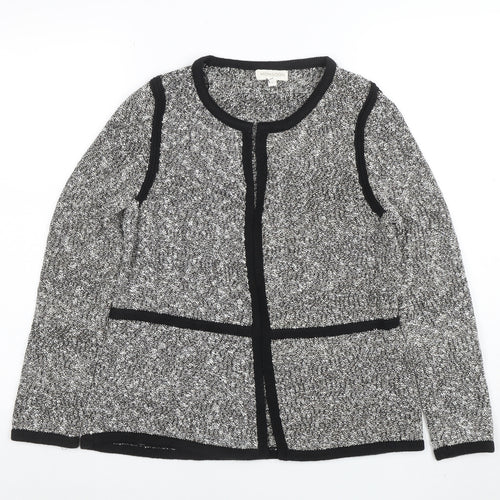Monsoon Women’s Grey Knit Cardigan Small Long Sleeve Cotton Blend