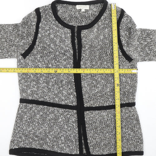 Monsoon Women’s Grey Knit Cardigan Small Long Sleeve Cotton Blend