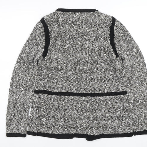 Monsoon Women’s Grey Knit Cardigan Small Long Sleeve Cotton Blend