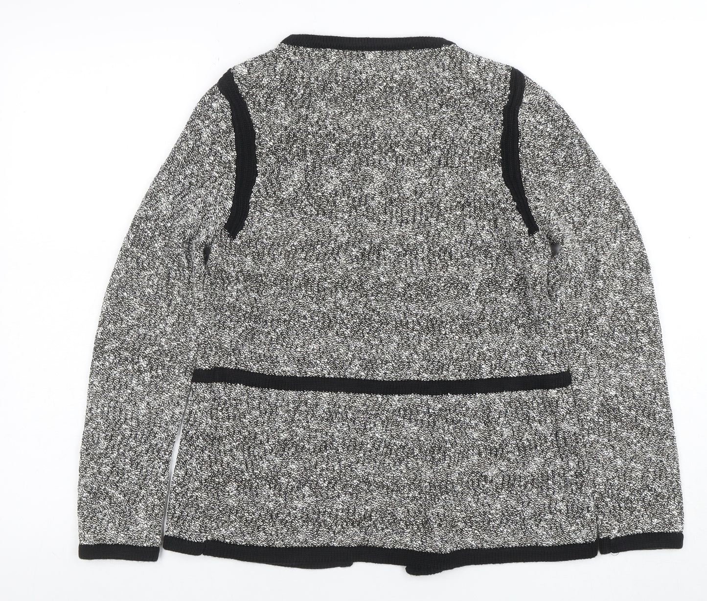 Monsoon Women’s Grey Knit Cardigan Small Long Sleeve Cotton Blend
