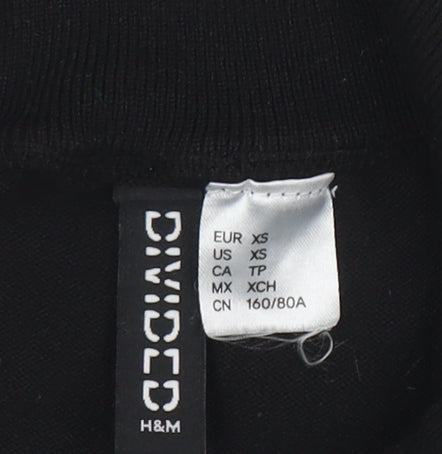 H&M Women’s Black Roll Neck Ski Club 1/4 Zip Jumper XS
