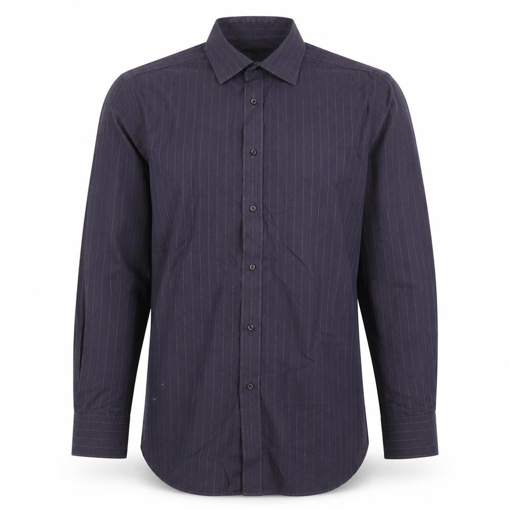 Jeff Banks Men’s Black Pinstripe Long Sleeve Cotton Dress Shirt M
