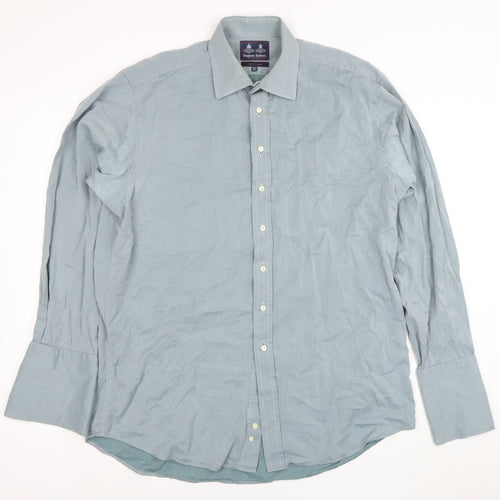 Stephens Brothers Men's Blue 16.5in Cotton Long Sleeve Shirt