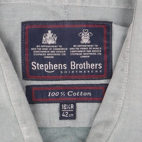 Stephens Brothers Men's Blue 16.5in Cotton Long Sleeve Shirt