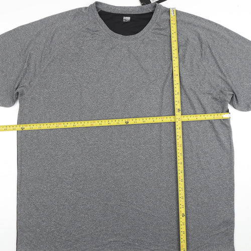 Dunnes Stores Men's Grey & Black XX Large Regular Fit Short Sleeve Active T-Shirt