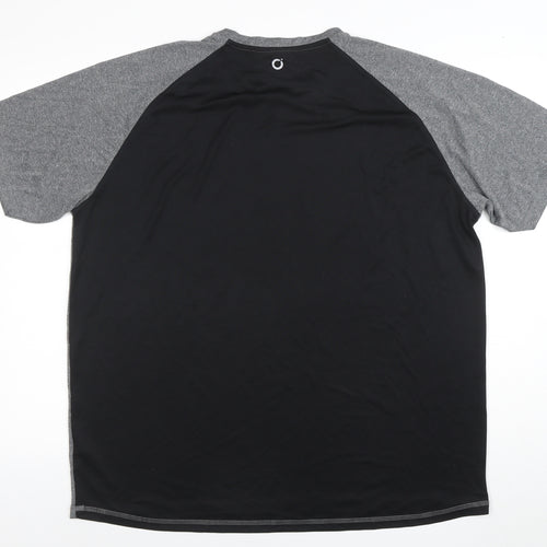 Dunnes Stores Men's Grey & Black XX Large Regular Fit Short Sleeve Active T-Shirt