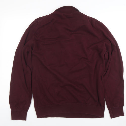 Ben Sherman Men's Red XL Long Sleeve Cotton Polo Shirt