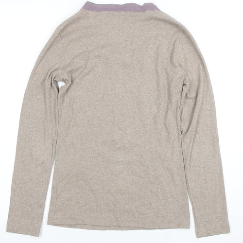 Fabiana Filippi Women Beige Long Sleeve Silk Blend Top Size 10