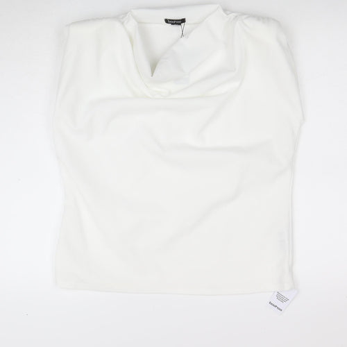 Boohoo Women's White Strapless Basic Stretch Tank Top Size 16