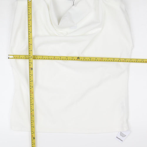 Boohoo Women's White Strapless Basic Stretch Tank Top Size 16