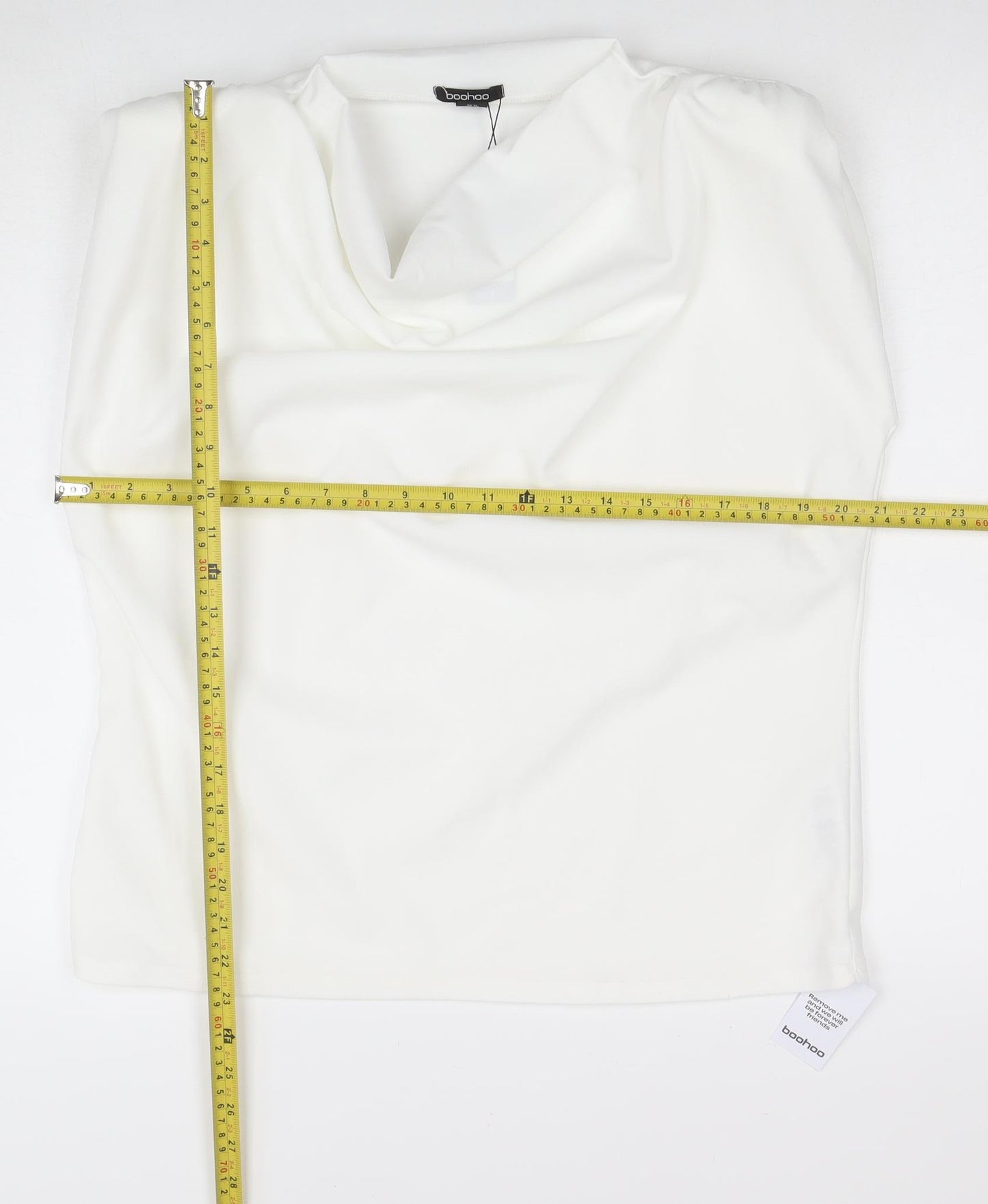 Boohoo Women's White Strapless Basic Stretch Tank Top Size 16