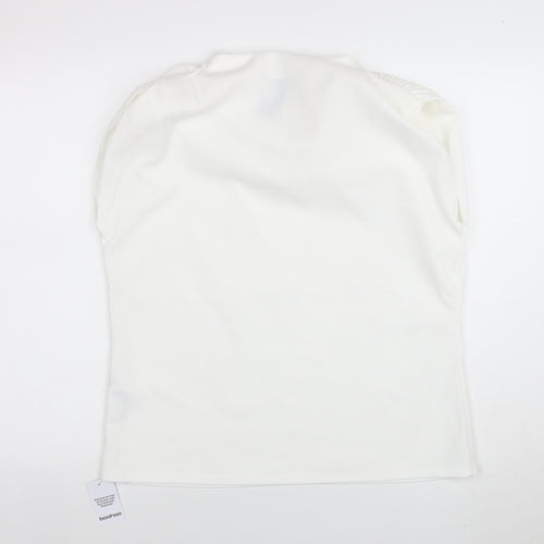 Boohoo Women's White Strapless Basic Stretch Tank Top Size 16