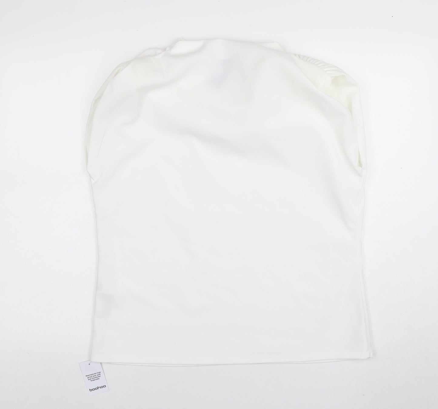 Boohoo Women's White Strapless Basic Stretch Tank Top Size 16
