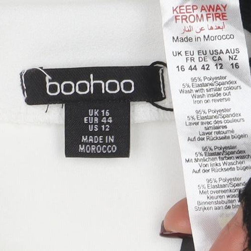 Boohoo Women's White Strapless Basic Stretch Tank Top Size 16