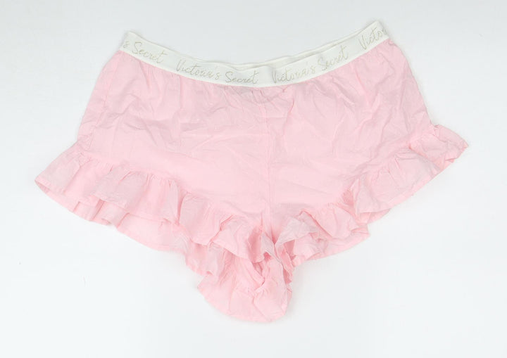 Victoria's Secret Women Pink Ruffle Sleep Shorts XL Lightweight Summer