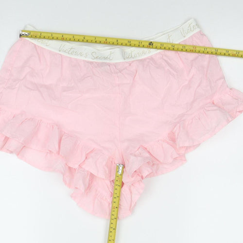 Victoria's Secret Women Pink Ruffle Sleep Shorts XL Lightweight Summer