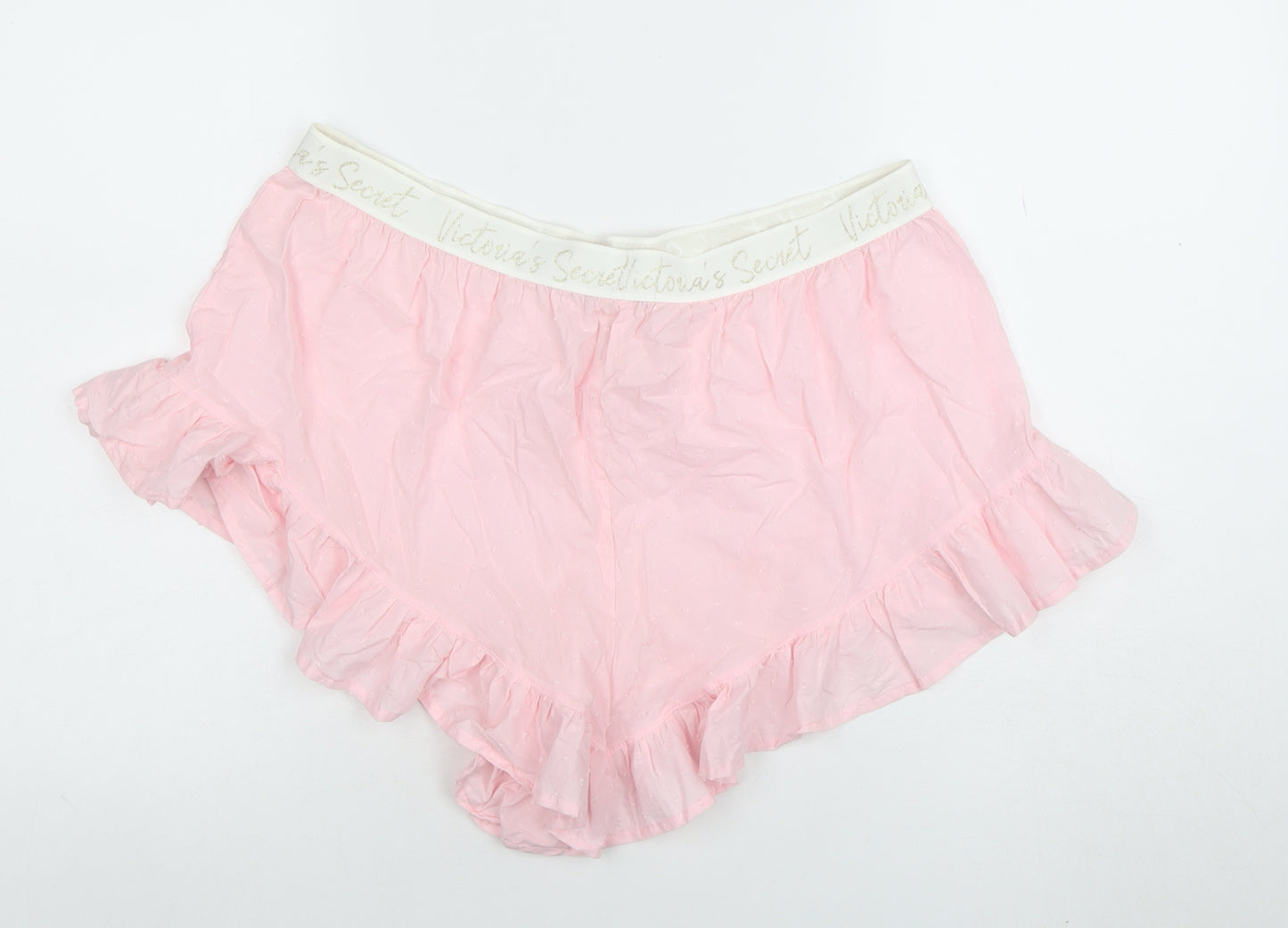 Victoria's Secret Women Pink Ruffle Sleep Shorts XL Lightweight Summer