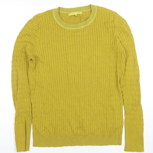 Next Women's Green Cable-Knit Crew Neck Long Sleeve Jumper Size 12