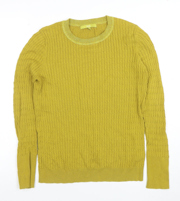Next Women's Green Cable-Knit Crew Neck Long Sleeve Jumper Size 12
