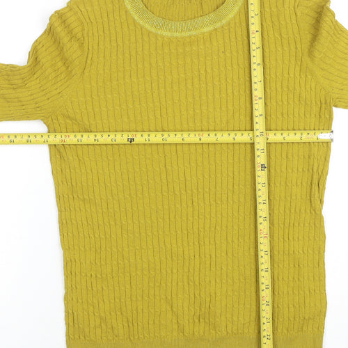 Next Women's Green Cable-Knit Crew Neck Long Sleeve Jumper Size 12