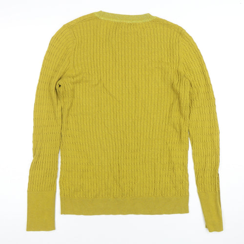 Next Women's Green Cable-Knit Crew Neck Long Sleeve Jumper Size 12