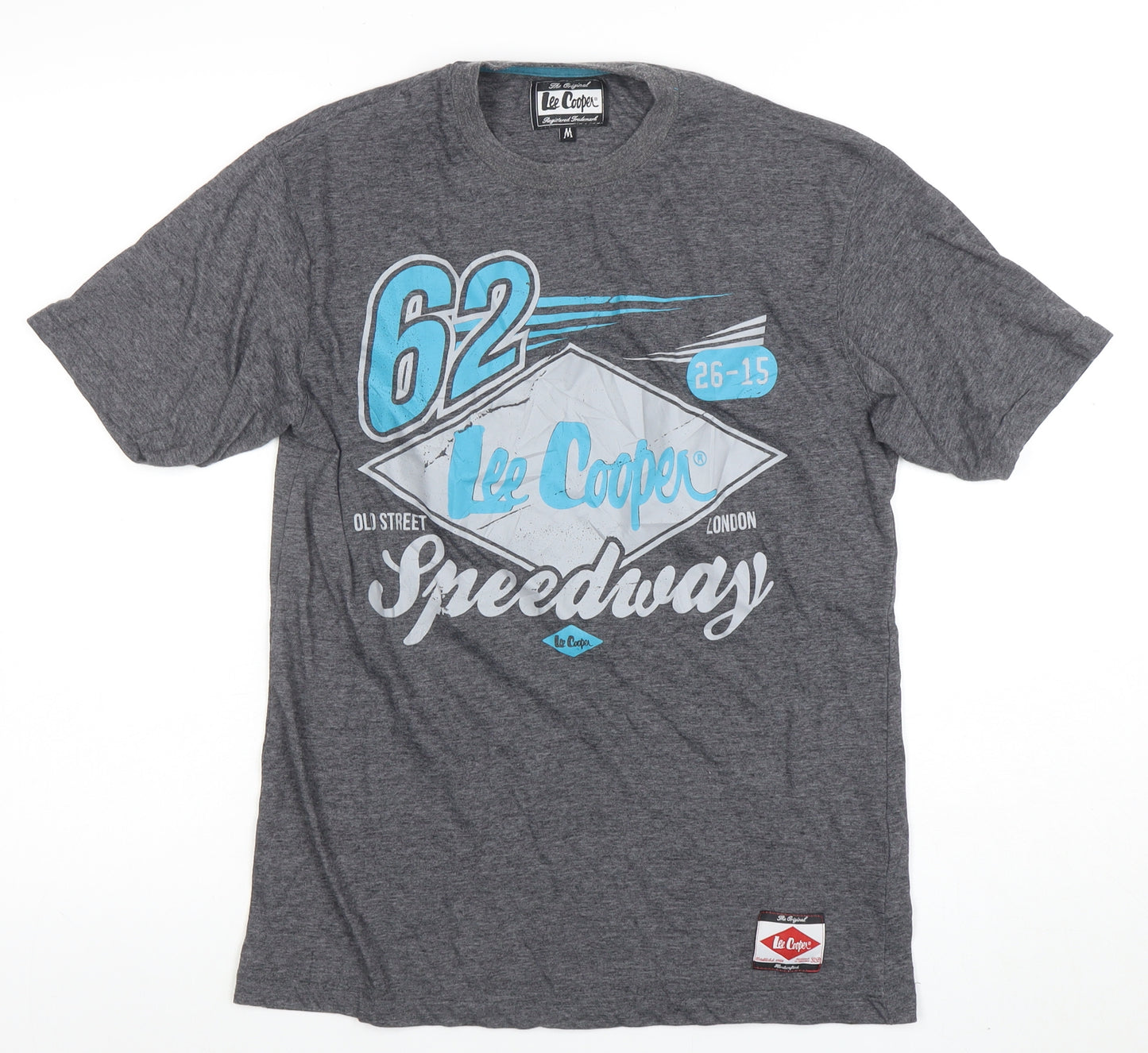 Lee Cooper Men's Grey Speedway Graphic Short Sleeve T-Shirt M