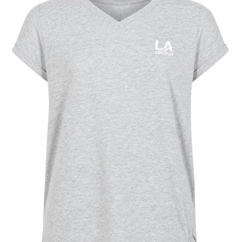 LA Gear Girls Grey V-Neck Short Sleeve Basic T-Shirt 11-12 Years