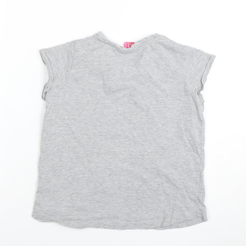 LA Gear Girls Grey V-Neck Short Sleeve Basic T-Shirt 11-12 Years