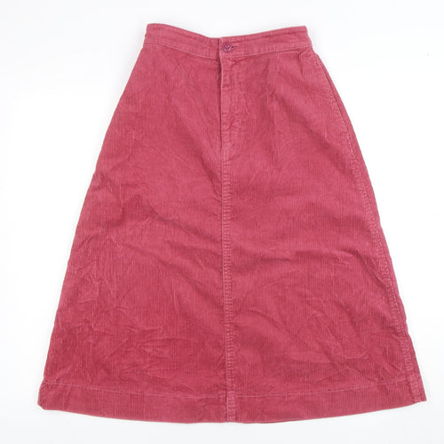 UNIQLO Womens Pink Corduroy A-Line Midi Skirt Size M