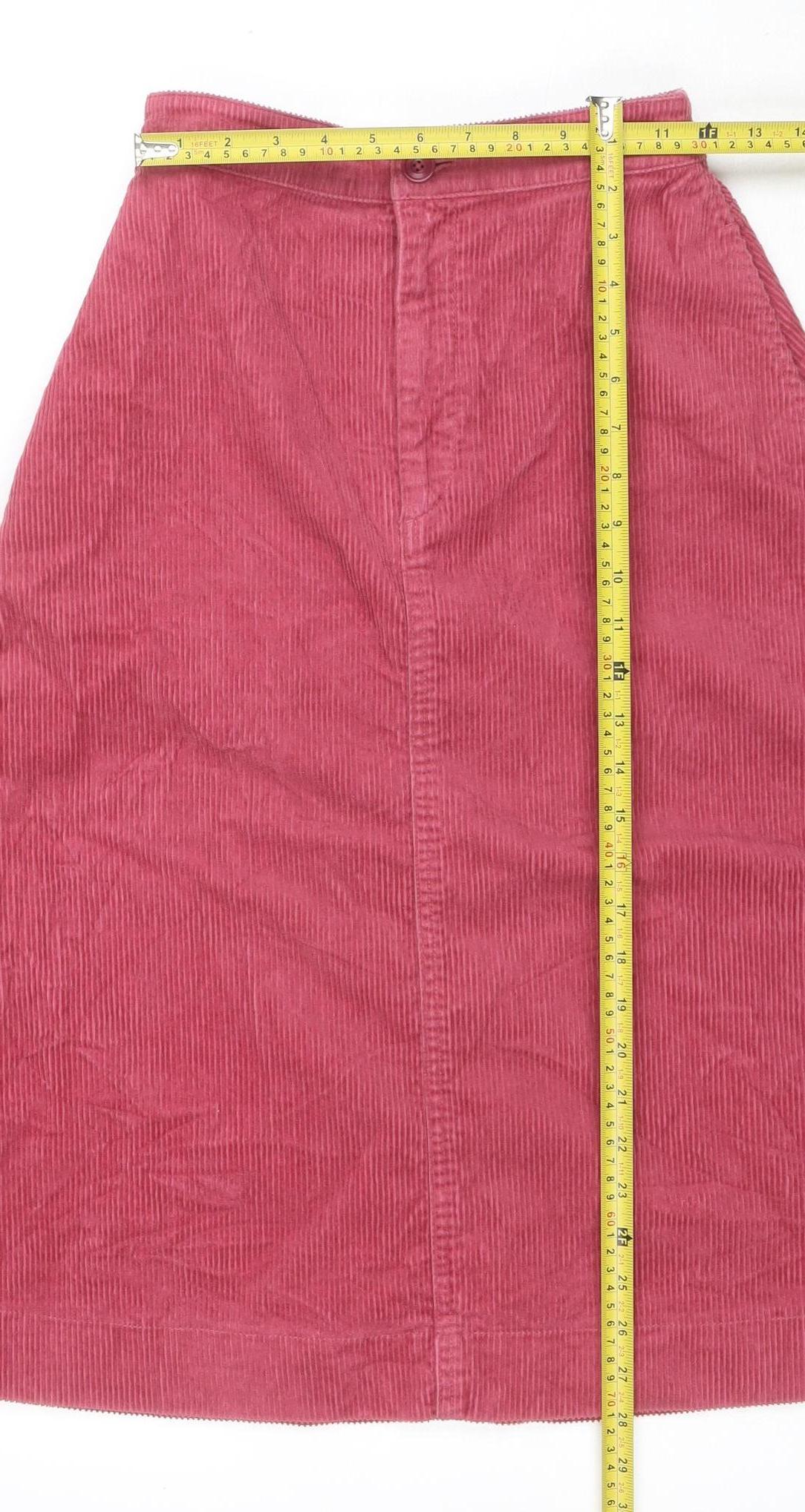 UNIQLO Womens Pink Corduroy A-Line Midi Skirt Size M