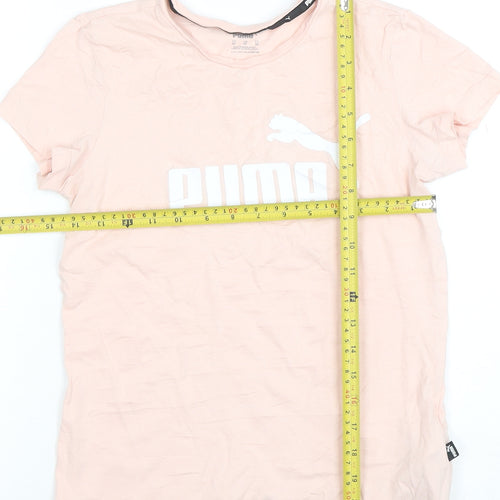 Puma Women's Pink Short Sleeve Classic Cotton Crew Neck T-Shirt XS