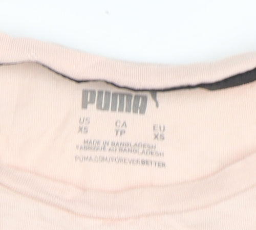 Puma Women's Pink Short Sleeve Classic Cotton Crew Neck T-Shirt XS