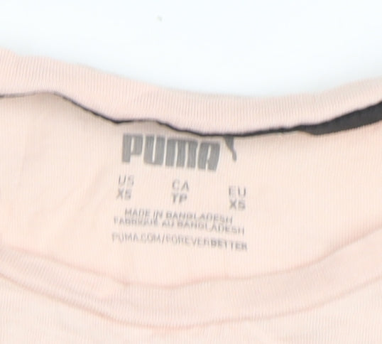 Puma Women's Pink Short Sleeve Classic Cotton Crew Neck T-Shirt XS